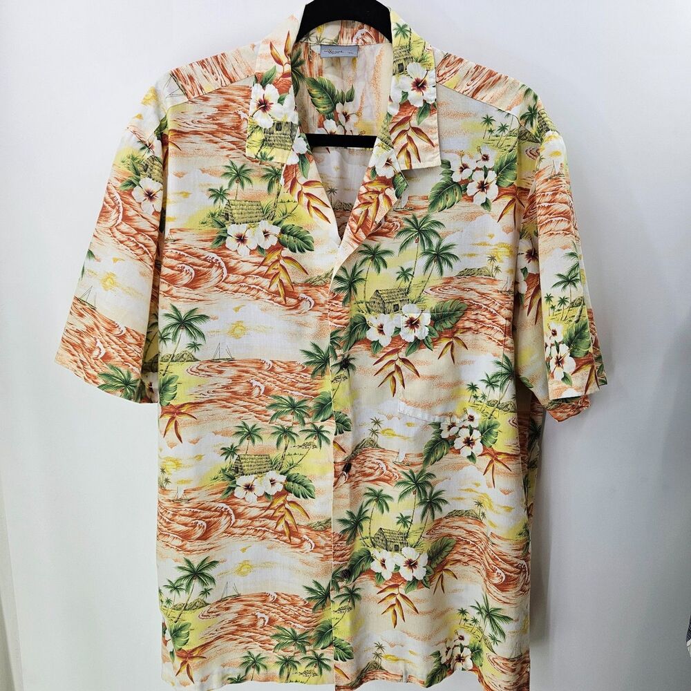Vintage Royal Creations Mens Casual Shirt Made in Hawaii USA Polyester XL